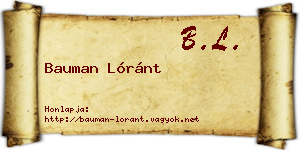 Bauman Lóránt névjegykártya